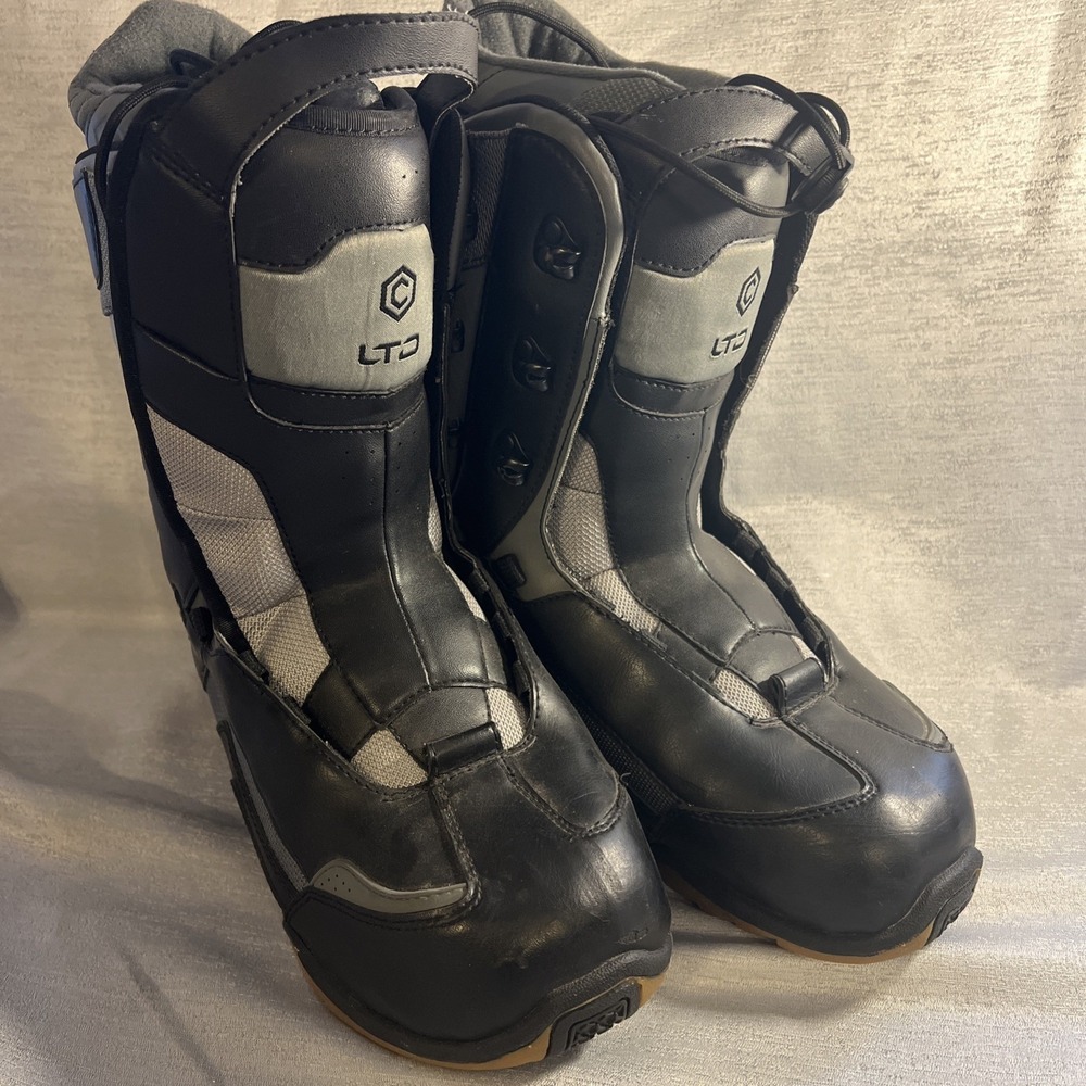 LTD Mens Black & Grey Snowboard Boots (Size 10)